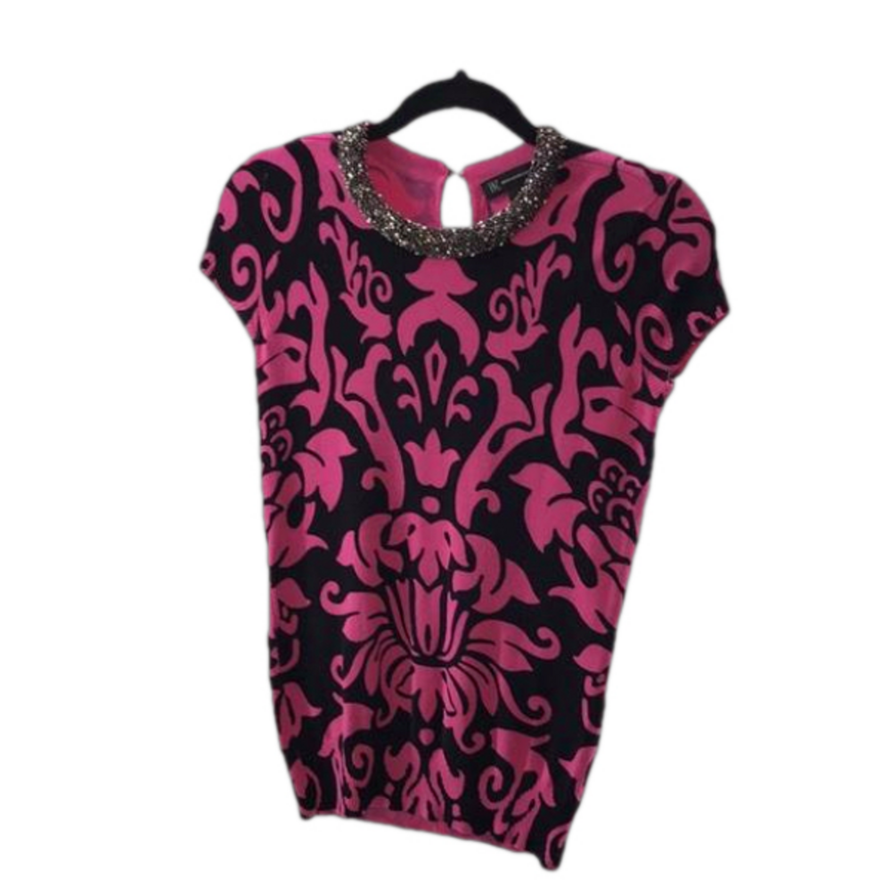 INC INTERNATIONAL CONCEPTS Women’s Dream Lady Pink Beaded Neckline Knit Top—Sz S - Picture 13 of 17